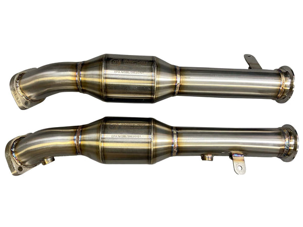 Active Autowerke X-Pipe add-on front pipes w/ GESI G-Sport Cats - E9X M3