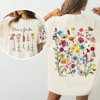 Nana's  Garden T-shirt, Gift Custom Name Gradma And Kids 123