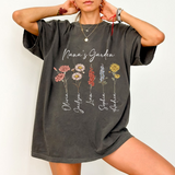 Nana's Garden T-shirt, Gift Custom Name Gradma And Kids