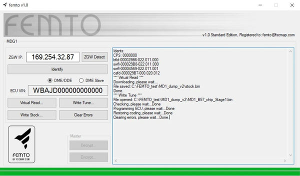Active Autowerke Active Autowerke Femto End User Software Tool - F-series / G-series prior to 11 / 2019 SW 16-903