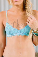 Lace Plunge Soft Bra (Ocean Blue) nicE HT