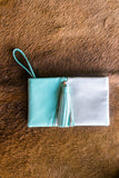 Two-Faced Zippered Clutch - Mint nicE HT