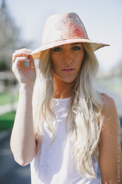 Floral Outback Straw Hat nicE HT HT_Mar_10_01