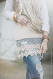 Lace Trim Tank Slip nicE HT