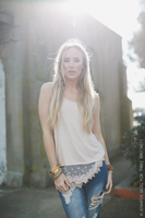 Lace Hem Trim Slip - White nicE HT