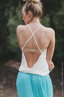 open back cami tank - cloud white nicE HT