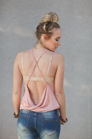 open back cami tank - cloud white nicE HT