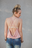 open back cami tank - cloud white nicE HT