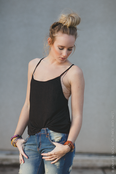 Open Back Tank Black nicE HT