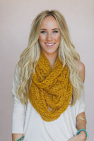 Mustard Knitted Loop Scarf nicE HT