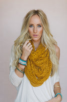 Mustard Knitted Loop Scarf nicE HT