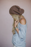 Knitted Slouchy Beanie - Mocha nicE HT HT_Mar_10_01