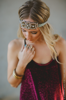 Peach Crystal Headpiece nicE HT
