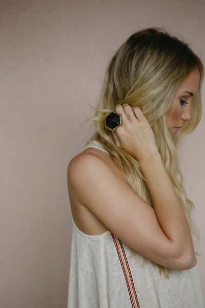 Hexagon Gypsy Ring nicE HT