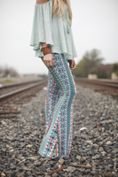 Border Striped Bell-Bottoms nicE HT