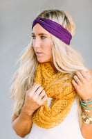 Mustard Knitted Loop Scarf nicE HT