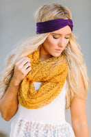 Mustard Knitted Loop Scarf nicE HT