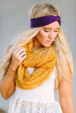 Mustard Knitted Loop Scarf nicE HT