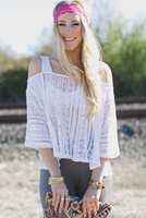 Lace Cold Shoulder Top nicE HT