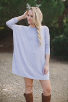 Oversized Tunic Tee Dress - Charcoal nicE HT
