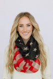 Vintage American Flag Scarf nicE HT