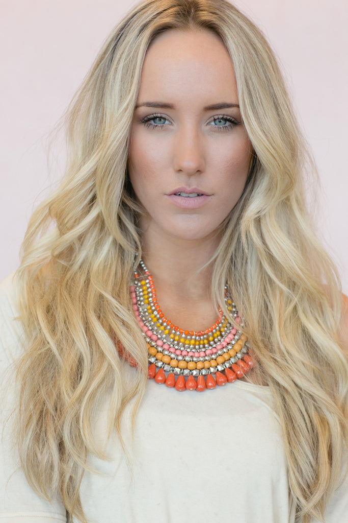 Indian Beaded Collar Necklace nicE HT