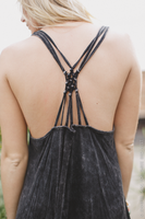 Studded Tank Dress with Criss Cross Back - in black nicE HT