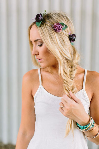 Purple Rose Flower Crown nicE HT