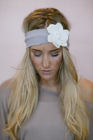 Brown Leather Flower Headband nicE HT HT_Mar_10_02