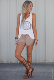 Ruffled Latte Lounge Shorts nicE HT HT_Mar_10_02