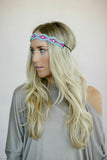 Turquoise + Crystals - Handmade Beaded Headband nicE HT