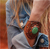 Leather Cuff - Boho Leather Bracelet nicE HT