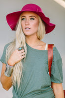 Burgundy Floppy Felt Hat nicE HT HT_Mar_10_01