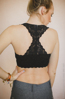 Peek-A-Boo Galloon Lace Bralette - Black nicE HT